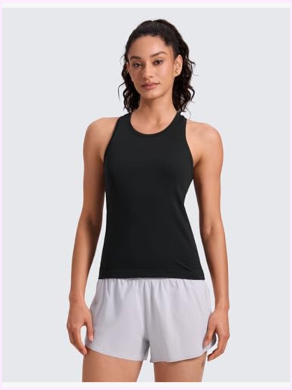 Seamless Racerback Workout Tank Top for Women - Sleeveless, Breathable - Picture 2 of 6